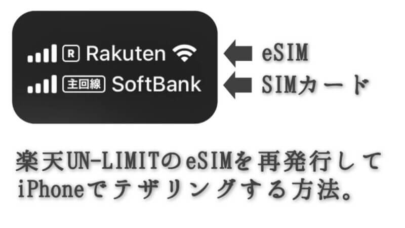 楽天unlimitのesimを再発行してiphoneでテザリングする方法 福岡のタレント ハル公式サイト